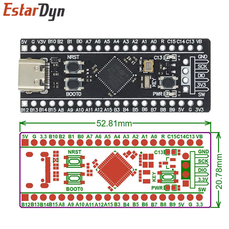 Estardyn ST-LINK V2 Simulator Programmierer für STM32F103C8T6 und STM32F401/411 Minimum System Development Boards - Bild 4
