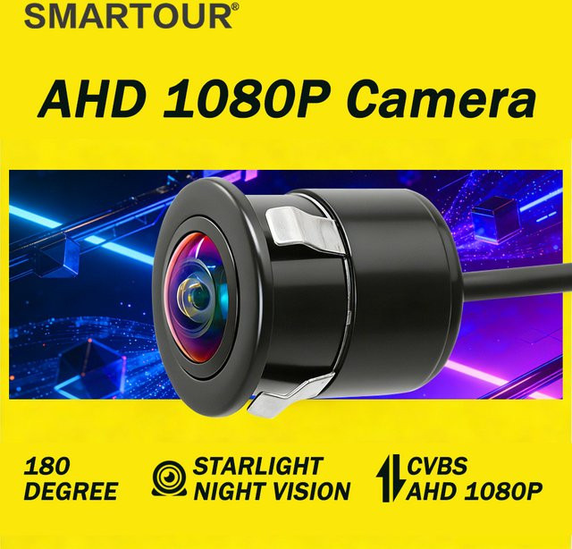 SMARTOUR Full HD Fischaugen-Fahrzeug-Rückfahrkamera mit Nachtsicht und 18,5mm Objektiv in Schwarz - Bild 1