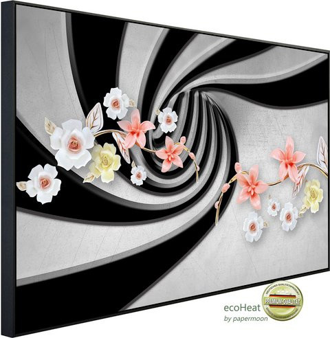 papermoon EcoHeat Infrarotheizung mit Abstrakt 3D Blumen Effekt in Bunt und Matt-Optik mit App-Steuerung und WLAN - Bild 1