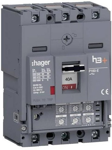 Hager HES040JC Leitungsschutzschalter MCB Grau 40 A - Bild 1