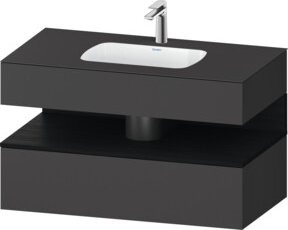 Duravit Qatego Einbauwaschtisch-Möbel-Set in Grau und Schwarz, B/T/H: 100 x 55 x 60 cm - Bild 1