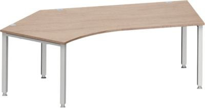 Schäfer Shop Genius Winkelschreibtisch MODENA FLEX 135 Grad mit Ansatz links, 4-Fuß-Quadratrohr, Eiche-Dekor und Weißalu, Breite: 216,5 cm - Bild 1