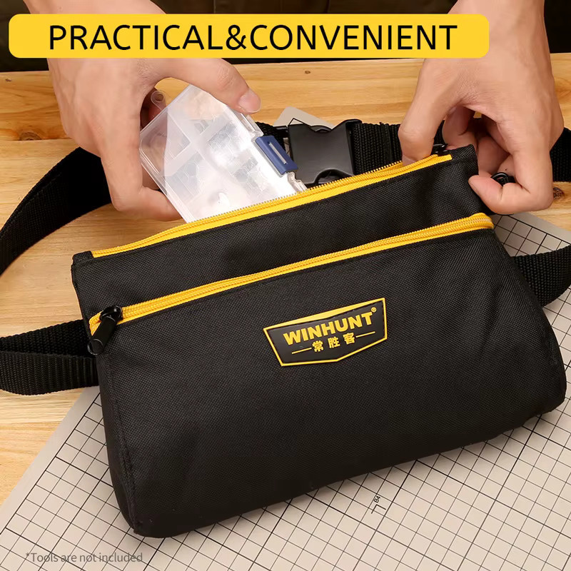 WINHUNT Multifunktionale Hardware-Werkzeugtasche mit großem Fassungsvermögen in Gelb-Schwarz - Bild 4