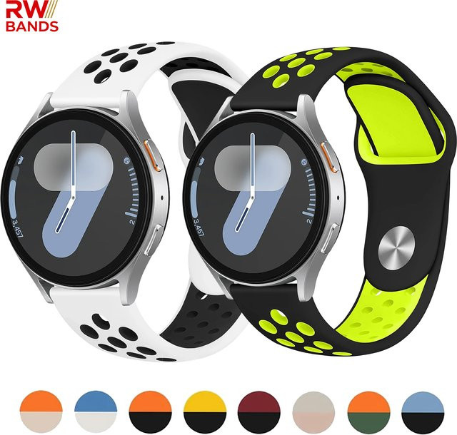 RWBANDS Uhrenarmband Silikon, Schwarz, Unisex, 22 mm, 20 mm - Bild 1