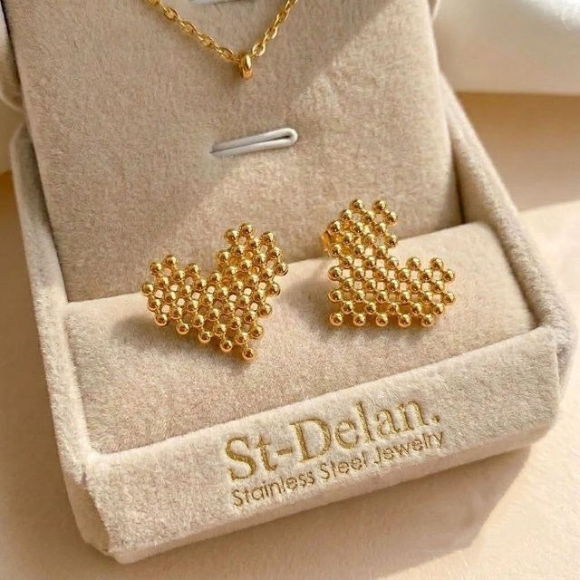 St-Delan Ohrstecker Edelstahl, Perle, Herz, Damen - Bild 1