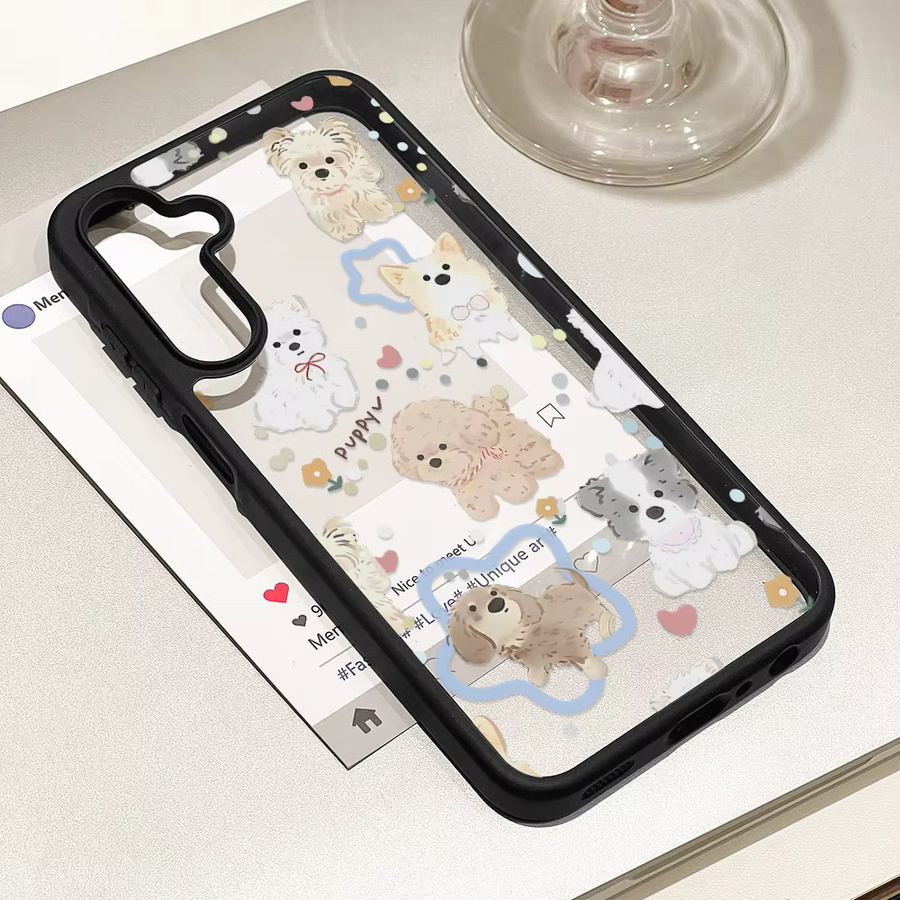 Samsung Galaxy Handyhülle mit niedlichem Welpenmuster aus Acryl als Stoßfänger-Schutz für verschiedene Modelle wie S26 Ultra, S25 Ultra, S24, S23, A56, A55, A26, A25, A07, A16, A57 und A37 - Bild 2