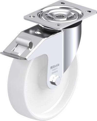 Blickle Lenkrolle L-PPN 200R-FI mit Feststeller in Weiß, Rad-Durchmesser: 200 mm, Tragfähigkeit: 400 kg - Bild 1