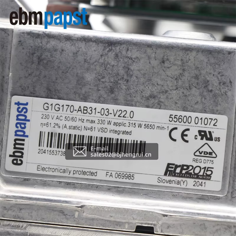 ebmpapst EC Zentrifugalkühlventilator G1G170-AB31-03 für Kondensation Premix Kessel und Heizung, 230VAC, 315W, 1,05A - Bild 2