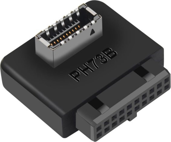T.F.SKYWINDINTL USB 3.0 Interner Header auf USB Typ C Front Typ E Adapter, 20/19-Pin auf Typ C Konverter für Desktop Motherboard, Schwarz - Bild 1