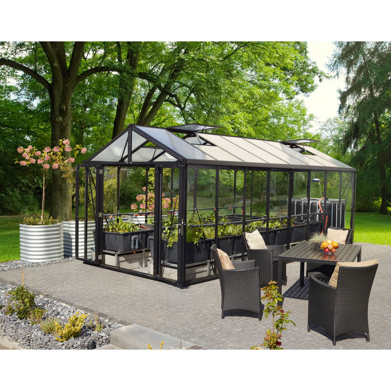 Vitavia Gewächshaus Zeus Comfort 15700 Schwarz 15,7 m² mit 3 mm ESG und 10 mm HKP - Bild 4
