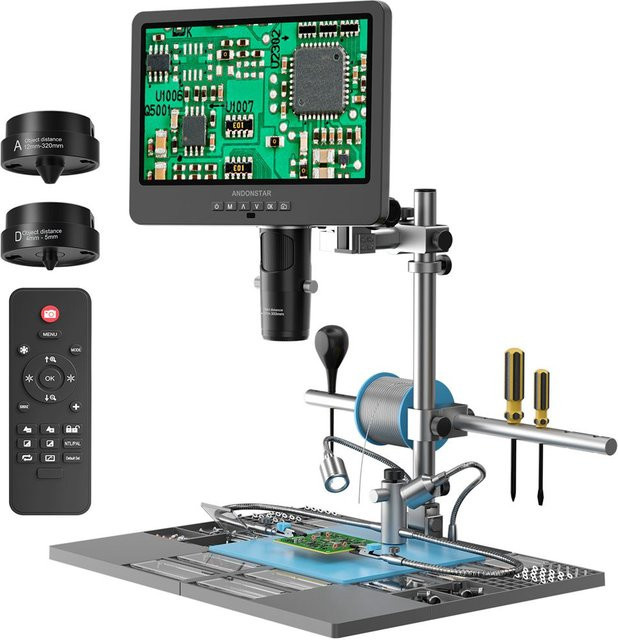 Andonstar AD249SM-Plus Trinokulares Digitalmikroskop UHD 2160P mit HDMI und USB-C, 2000X Vergrößerung, Schwarz - Bild 1