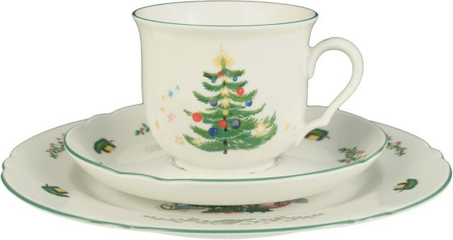 Seltmann Weiden Kaffeegedeck Marieluise Weihnachten 3er Set aus Porzellan in Weiß - Bild 1