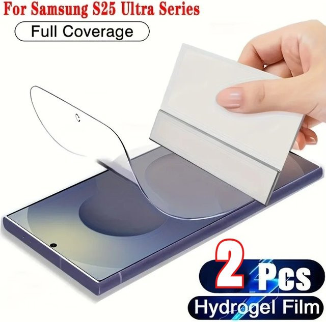 2er-Pack Weiche Hydrogel Displayschutzfolien für Samsung Galaxy S25 Edge S24 FE S23 S22 S21 Plus Ultra Transparent - Bild 1
