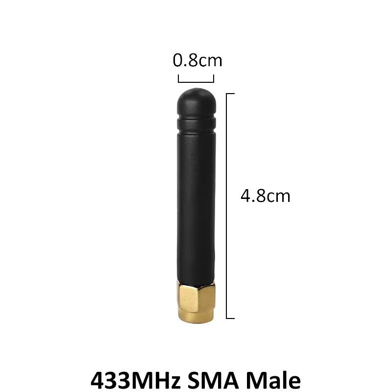 5er Set GRANDWISDOM 433MHz LoRa Antennen mit 3dBi Verstärkung und SMA Stecker, Schwarz, 5cm Länge, für Meshtastic, LoRaWAN und MeshCore Gateway, RG1.13 Pigtail - Bild 2