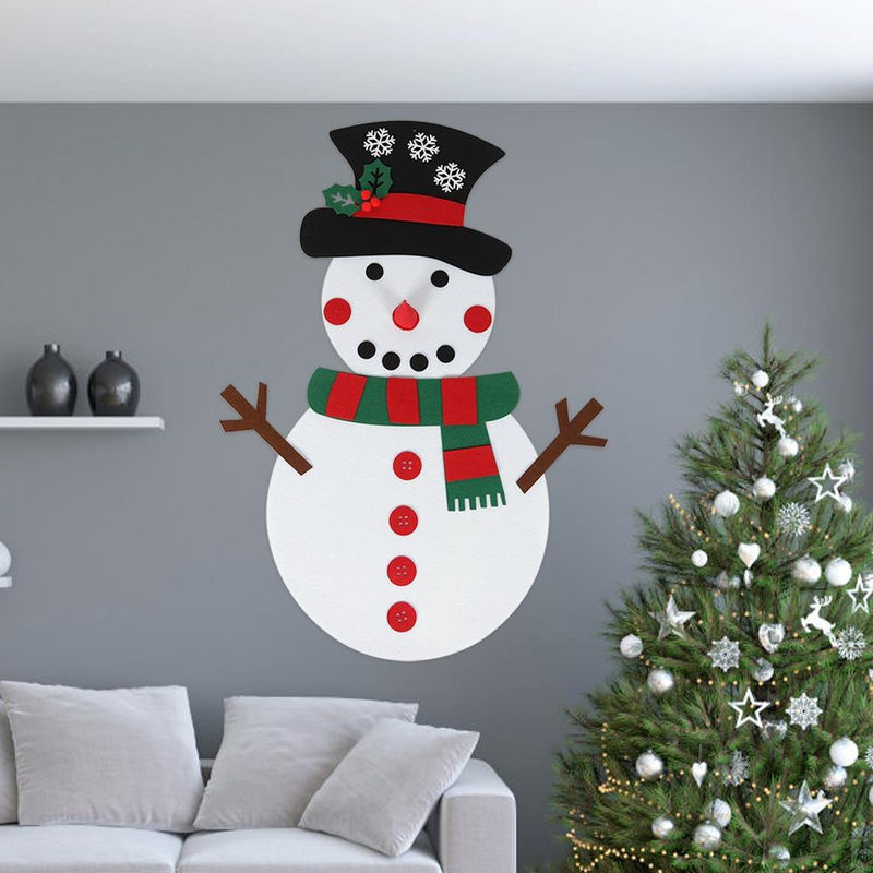 Neoglint DIY Filz Schneemann und Schneeflocken Weihnachtsdekoration für Kinder, mehrfarbig hängend - Bild 2