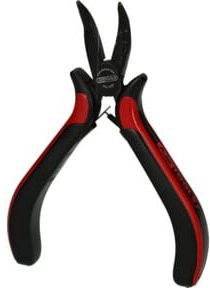 KS Tools Feinmechanik-Flachrundzange gebogen, schwarz, Länge: 130 mm - Bild 1