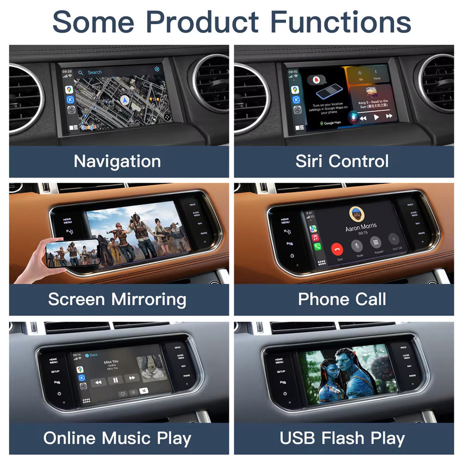CARABC Wireless CarPlay und Android Auto Mirroring Decoder in Schwarz passend für Land Rover und Jaguar Bosch Discovery4 Evoque Freelander2 XE XF XJL - Bild 3