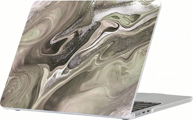 FocusOnPC Laptop Hülle mit grünem Marmor-Glitzer Design für MacBook Air und MacBook Pro 13 14 15 16 Zoll, kratzfeste Hartschalen-Schutzhülle - Bild 1