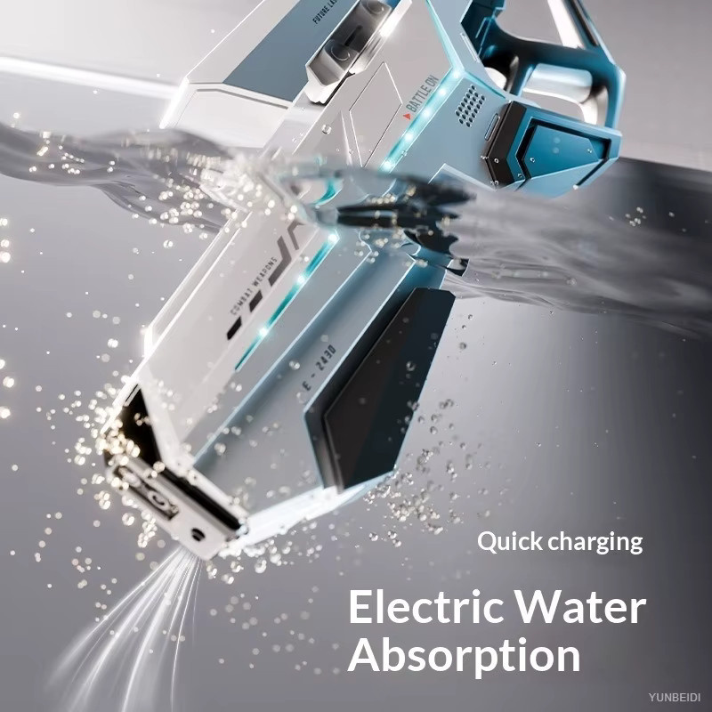 Elektrische Wasserpistole von YUNBEIDI in Blau mit großvolumigem Wasserspeicher für automatische Dauersprühfunktion als Outdoor-Spielzeug - Bild 5
