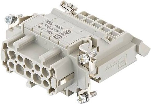 HARTING Stifteinsatz 09330104726 mit 10 Schrauben in Grau aus Kunststoff - Bild 1