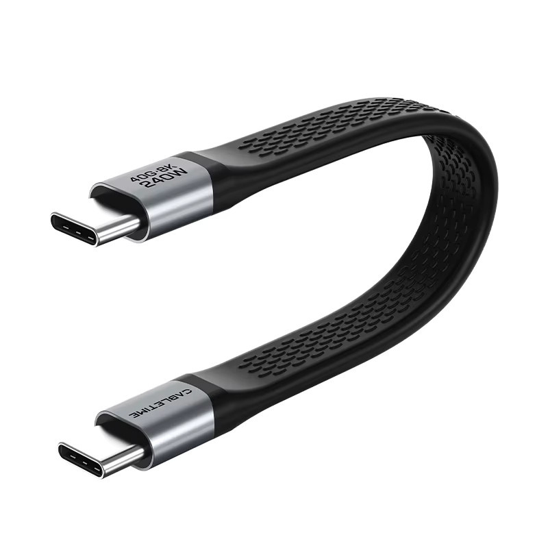 CABLETIME USB4-Kabel in Schwarz: USB-IF-zertifiziertes USB-C Schnellladekabel mit 40 Gbit/s, 8K 60 Hz und PD 100 W für MacBook Pro und Laptops - Bild 6