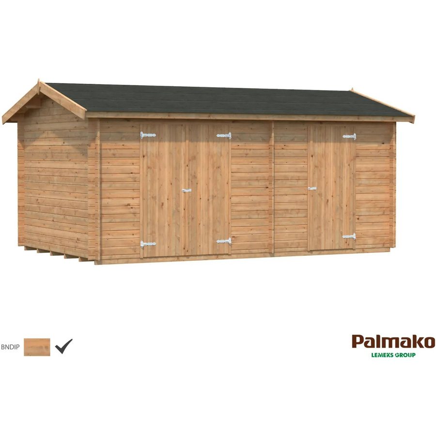 Palmako Jari Blockbohlenhaus aus Fichtenholz in Braun mit Satteldach und Boden B/H/T: 550 x 251 x 300 cm - Bild 2
