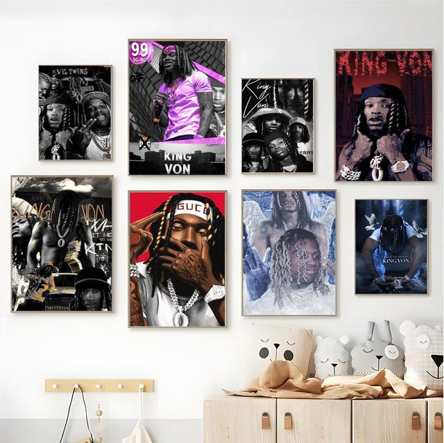 K-King Rapper HD-Kunstposter, selbstklebend und wasserfest, ästhetische Wanddekoration für dein Zuhause, Wohnzimmer oder Bar, B: 20 cm, H: 15 cm - Bild 1