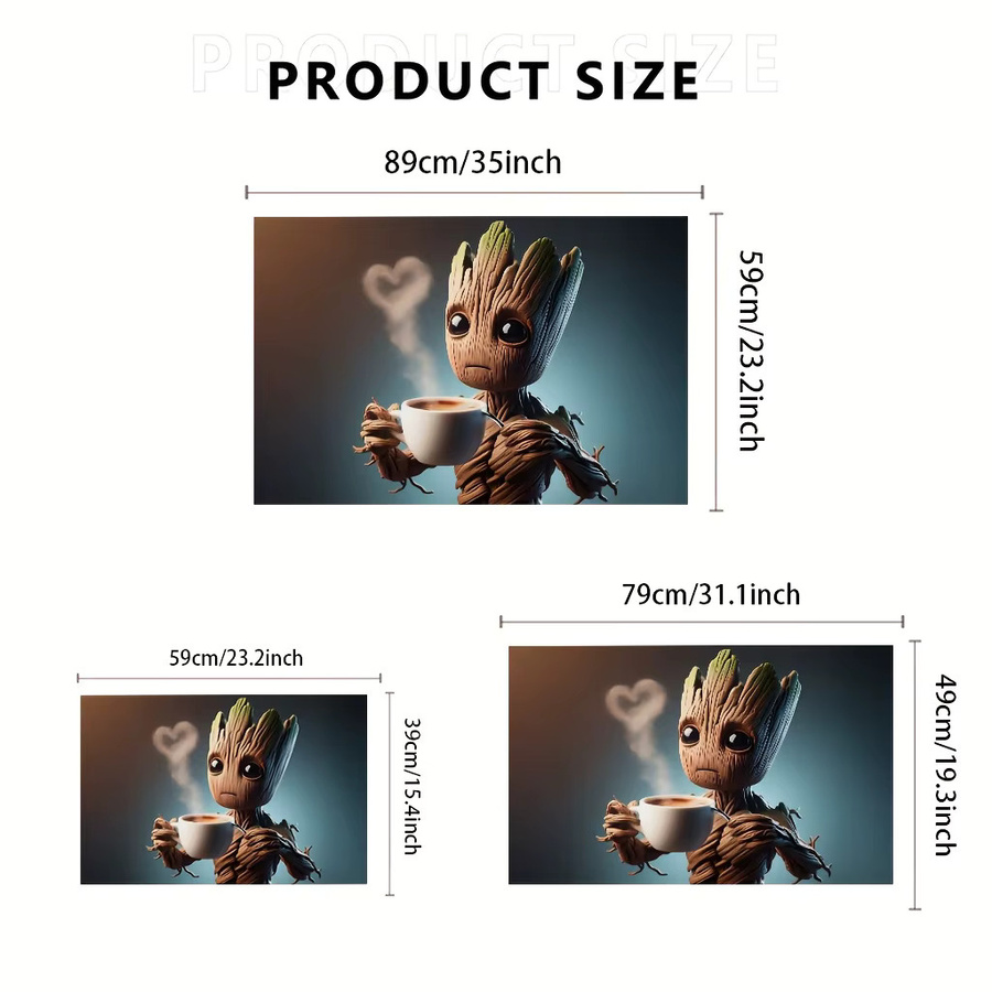 Beast Kingdom Marvel Groot Bodenteppich, rutschfeste und schnell trocknende Matte für Eingangsbereich, Badezimmer oder Küche, Mehrfarbig, B/T: 60 x 40 cm - Bild 3