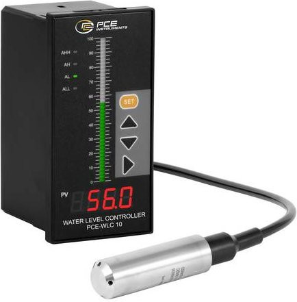PCE Instruments Füllstandsmessgerät PCE-WLC 10 in Schwarz aus Edelstahl mit Relais-Wechsler für hydrostatische Messung und submersible Installation (0 bis 8 mH₂O) - Bild 1