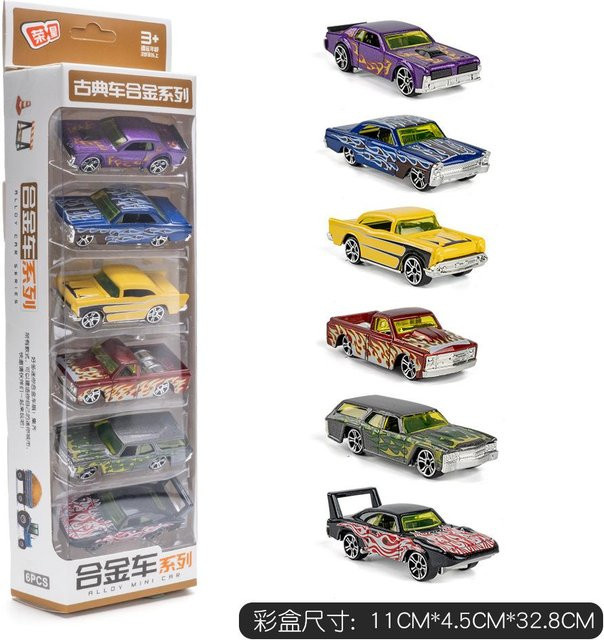 Linyi toy car Retro Rennwagen, 6-teiliges Set, 1:64, ab 14 Jahren - Bild 1