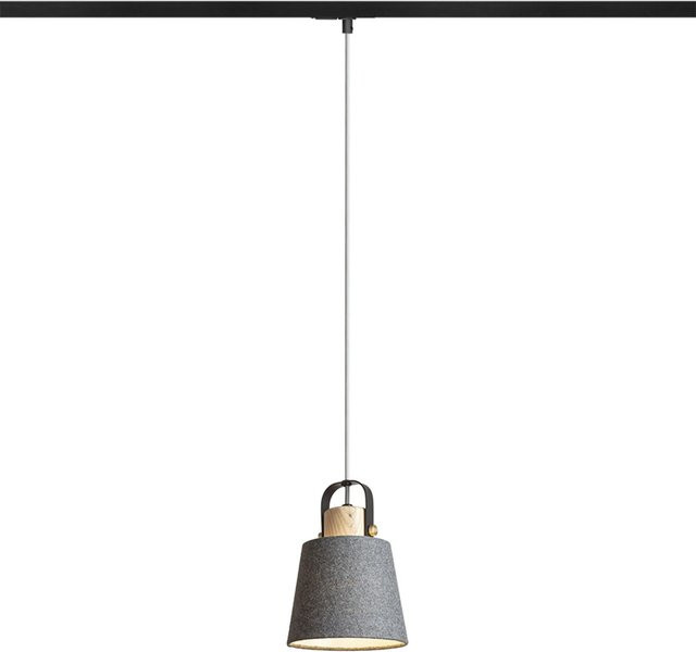 Rendl Deckenleuchte Choupette LED in Schwarzgrau mit Holzelementen und Textil - Bild 1