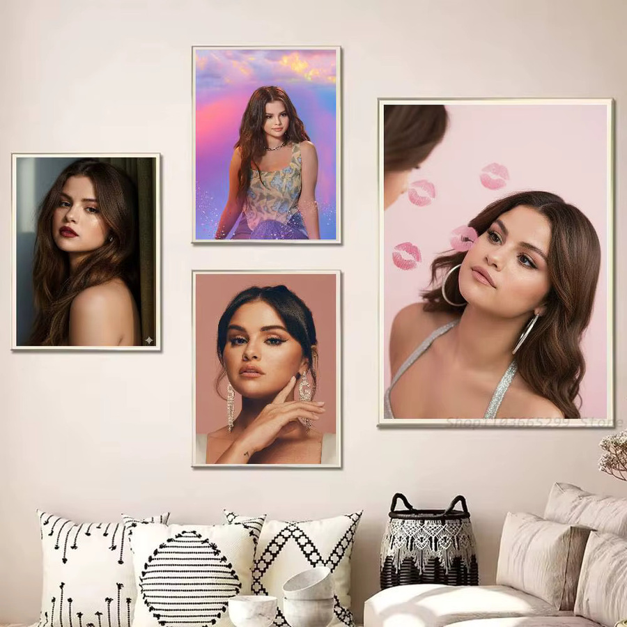 Wasserfester Wandaufkleber mit Portrait von Selena Gomez in Mehrfarbig für deine Wanddekoration - Bild 3