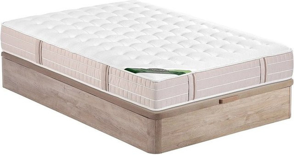 VIREVO Boxspringbett Set mit Taschenfederkern-Matratze und Bettkasten in Weiß, B/T: 160 x 200 cm