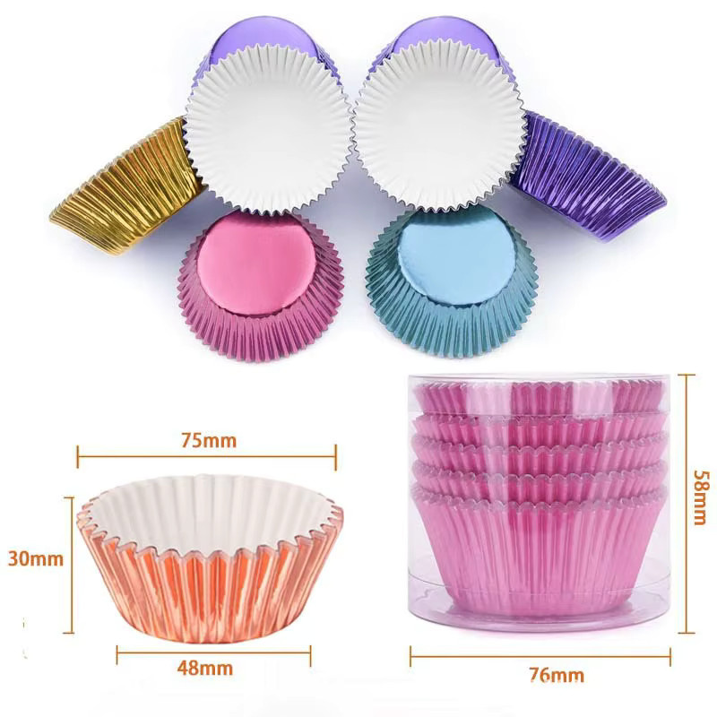 100 Stück DONNOR Cupcake Liner aus Papier in Gold und Silber sowie Multicolour für Muffin und Kuchen - Bild 2