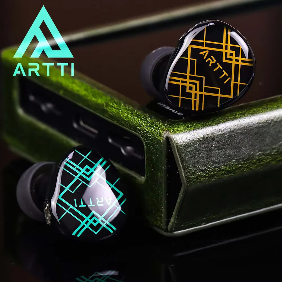 ARTTI R2 HiFi In-Ear-Kopfhörer mit 10-mm-Dynamik-Treiber, OFC+SPC-Hybridkabel und passiver Geräuschunterdrückung, Schwarz/Grün - Bild 1