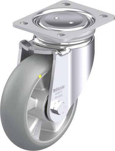 Blickle LUH-ALTH 160K-AS-CO Stahlblech-Lenkrolle aus verzinktem Stahl in Silber mit 160 mm Rad-Durchmesser und einer Tragfähigkeit von 750 kg - Bild 1