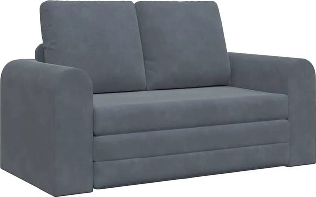 vidaXL Schlafsofa aus Samt in Grau mit Metallrahmen und abnehmbaren Bezügen, B/T/H: 148 x 71 x 83 cm - Bild 1