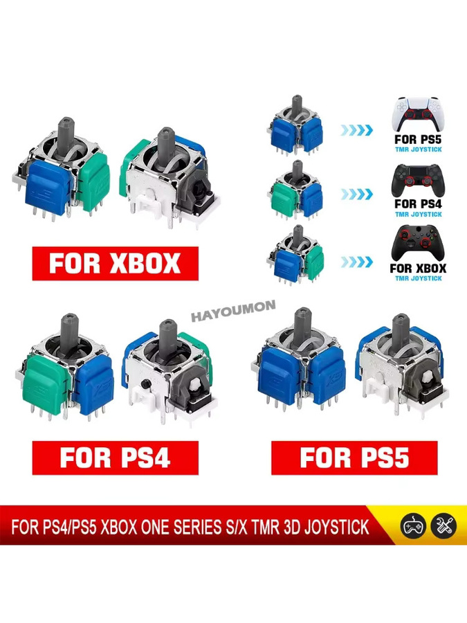 HeroAngel K-Silver TMR Elektromagnetischer Joystick als Anti-Drift Ersatzteil für PS5 PS4 und Xbox Series Controller in Silber - Bild 5