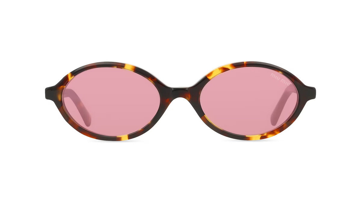 Miu Miu MU04ZS Sonnenbrille Damen, Vollrand, Oval, Acetat, gelb, pink, silver - Bild 1