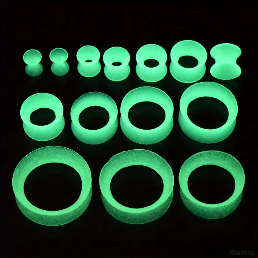 Ohr Expander Silikon, Doppel Flare Design, Weiß, Unisex, 3-24mm - Bild 3