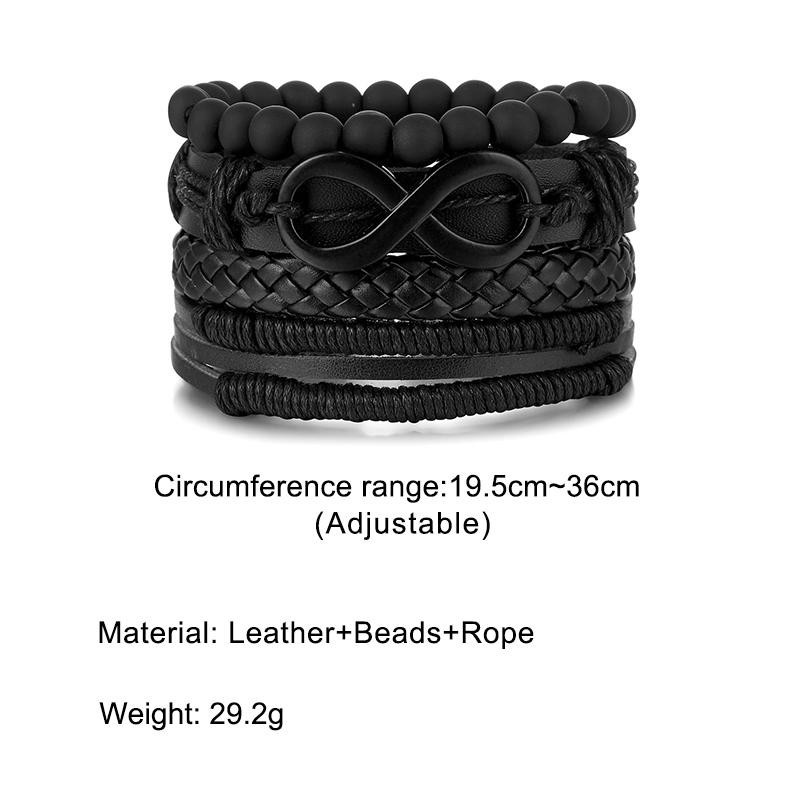 IFKM Jewelry Armband, Leder, Perle, schwarz, Unisex - Bild 6