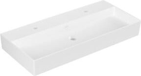 Villeroy & Boch Waschtisch Memento 2.0 aus Keramik in Weiß Alpin mit 2 Hahnlöchern und ohne Überlauf, B/T: 100 x 47 cm - Bild 1