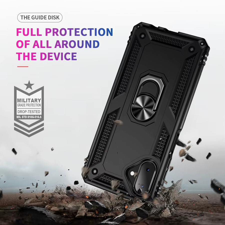 Stoßfeste Schutzhülle für Samsung Galaxy A16 A17 A06 A07 A37 A56 A57 4G 5G mit Metallring-Halter und Standfunktion in Schwarz - Bild 5
