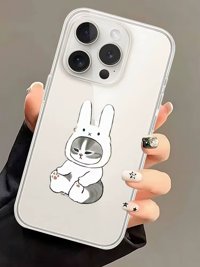 M-mofusand Katzen Handyhülle Transparent mit Stoßfänger-Schutz für iPhone 17 16 15 14 13 12 11 Pro Max Mini - Bild 4