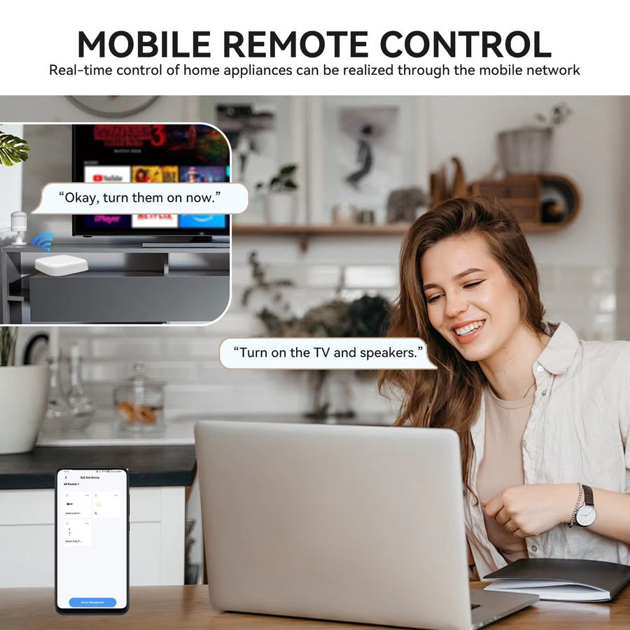 Tuya Multi-Mode Gateway Hub in Weiß für Smart Home Automation mit Bluetooth und Zigbee via Smart Life App, kompatibel mit Alexa und Google Home - Bild 2
