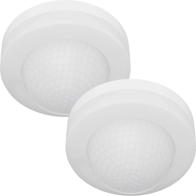 Oktaplex Jim 2er Set Deckenbewegungsmelder mit 360 Grad PIR-Sensor, Aufputz-Montage, Weiß - Bild 1