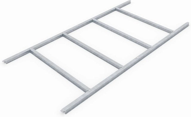 Pergart Bodenfundament Frankfurt II 65 Alu in Silber, B/T/H: 181 x 137 x 2,6 cm - Bild 1