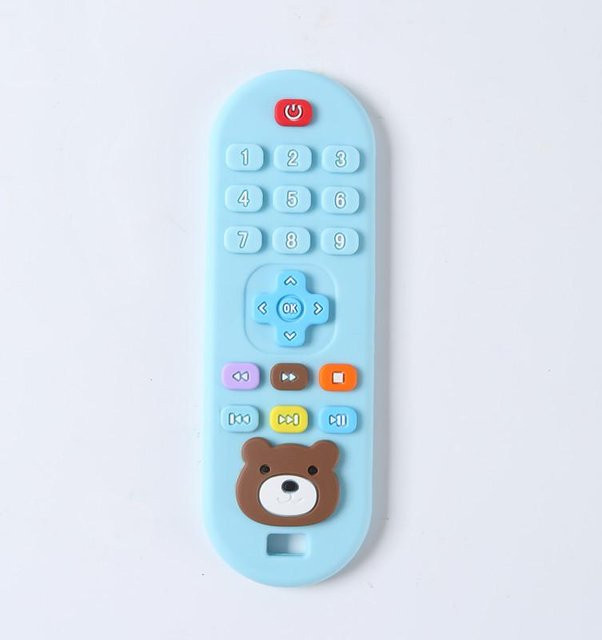 Fashnics Baby-Zahnungsspielzeug Fernbedienung aus Silikon in Blau - Bild 1