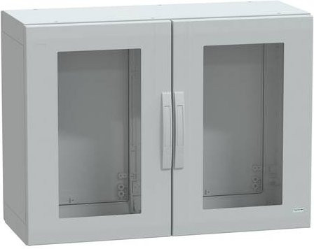 Schneider Electric Polyestergehäuse bodenstehend PLA komplett abgedichtet mit transparenten Türen, Farbe Grau, B/T/H: 75 x 100 x 42 cm, IP65 - Bild 1