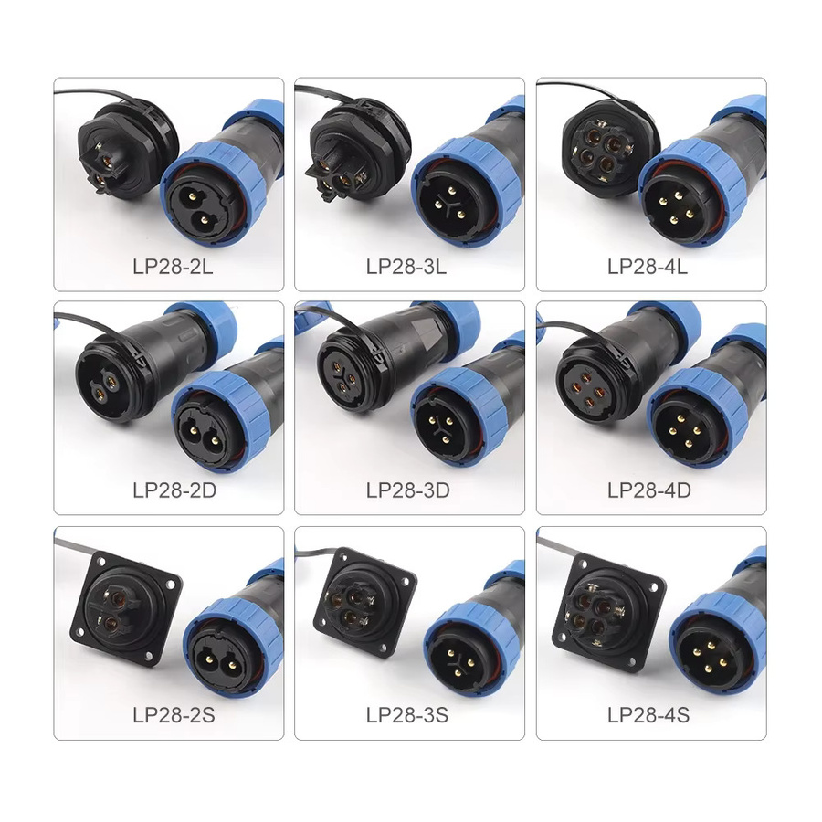 DIY GO LP/SP28 Luftfahrt-Stecker Buchse IP68 wasserdicht in Blau - Bild 3